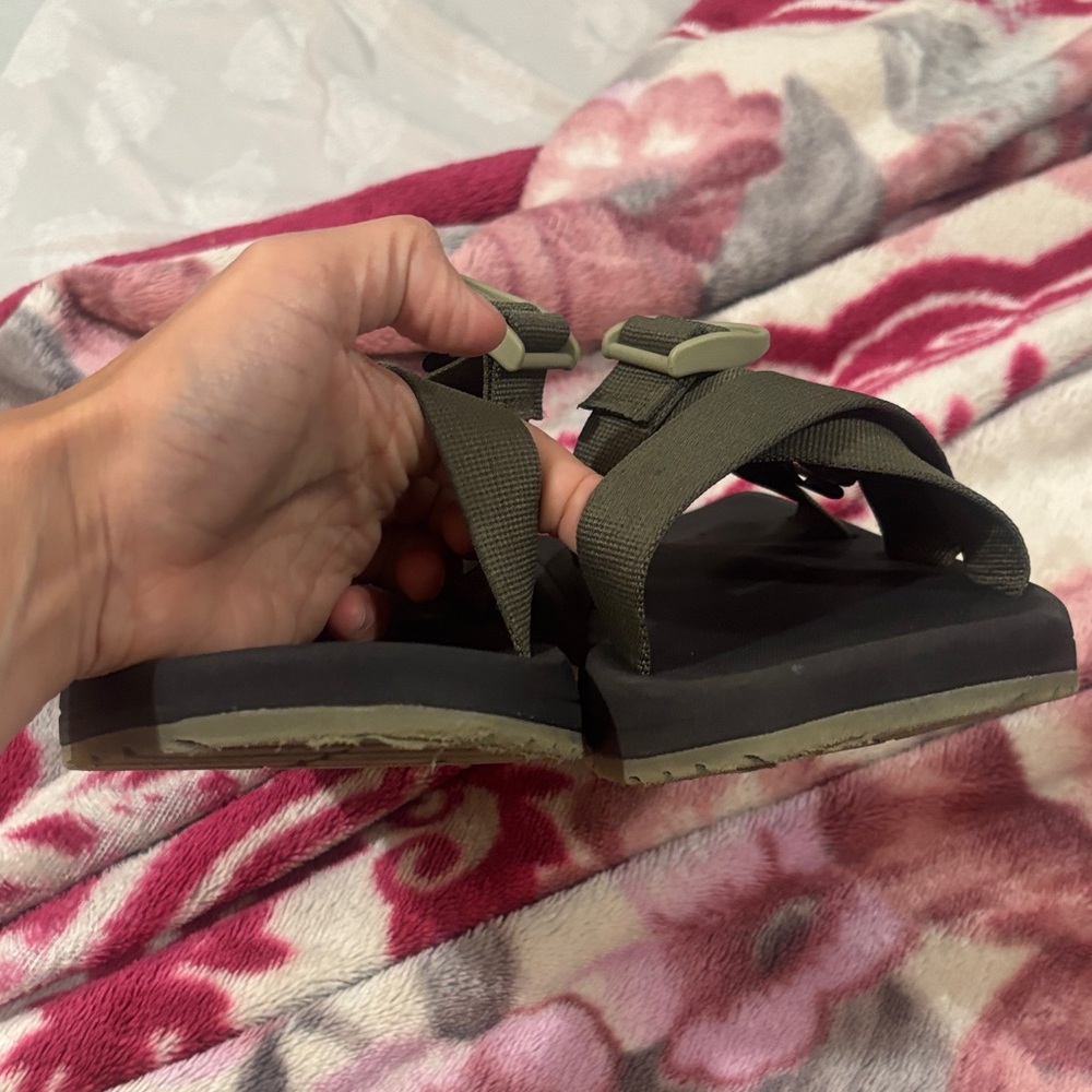 Chaco Dark Brown and Black Slide Sandals - Picture 2 of 12